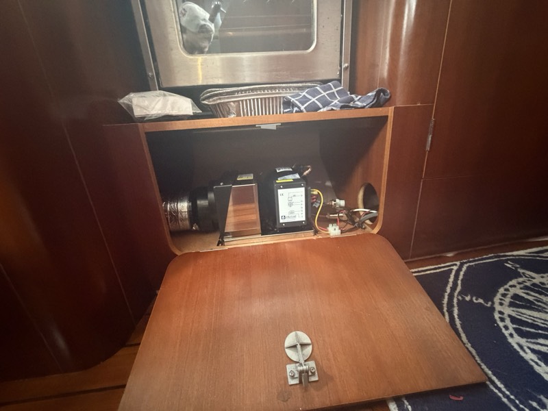 Refrigeration unit installed under the galley
