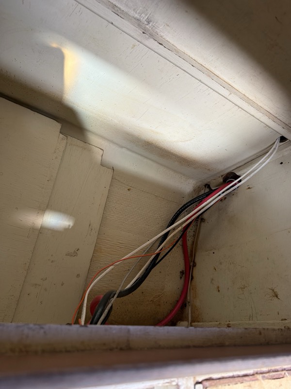Wiring run inside the locker